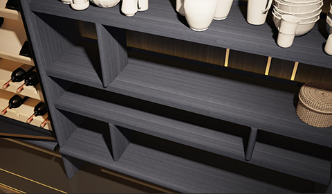 Circular arc shaped vertical divider